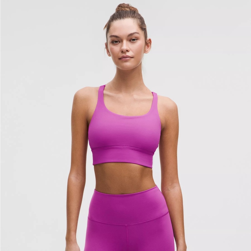NWT Lululemon Energy Bra Longline, Size 6, Vivid Plum, Lululemon Sports Bra